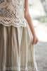 Amara Linen Cream, Navy and Rust Heirloom Lace Long Dress
